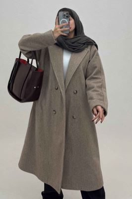پالتو بلند فوتر کشمیر آستردار پشت چاکدار
