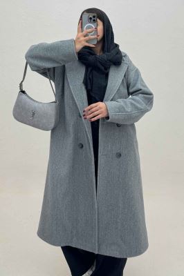 پالتو بلند فوتر کشمیر آستردار پشت چاکدار