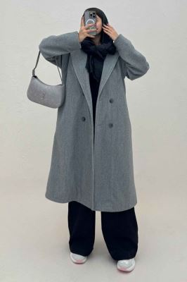 پالتو بلند فوتر کشمیر آستردار پشت چاکدار