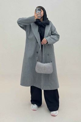 پالتو بلند فوتر کشمیر آستردار پشت چاکدار