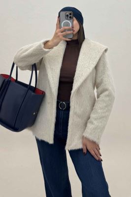 کت خز شاین دار یقه شالی