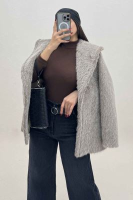 کت خز شاین دار یقه شالی