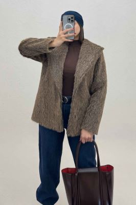 کت خز شاین دار یقه شالی