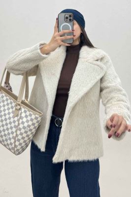 کت خز شاین دار یقه انگلیسی کد 2