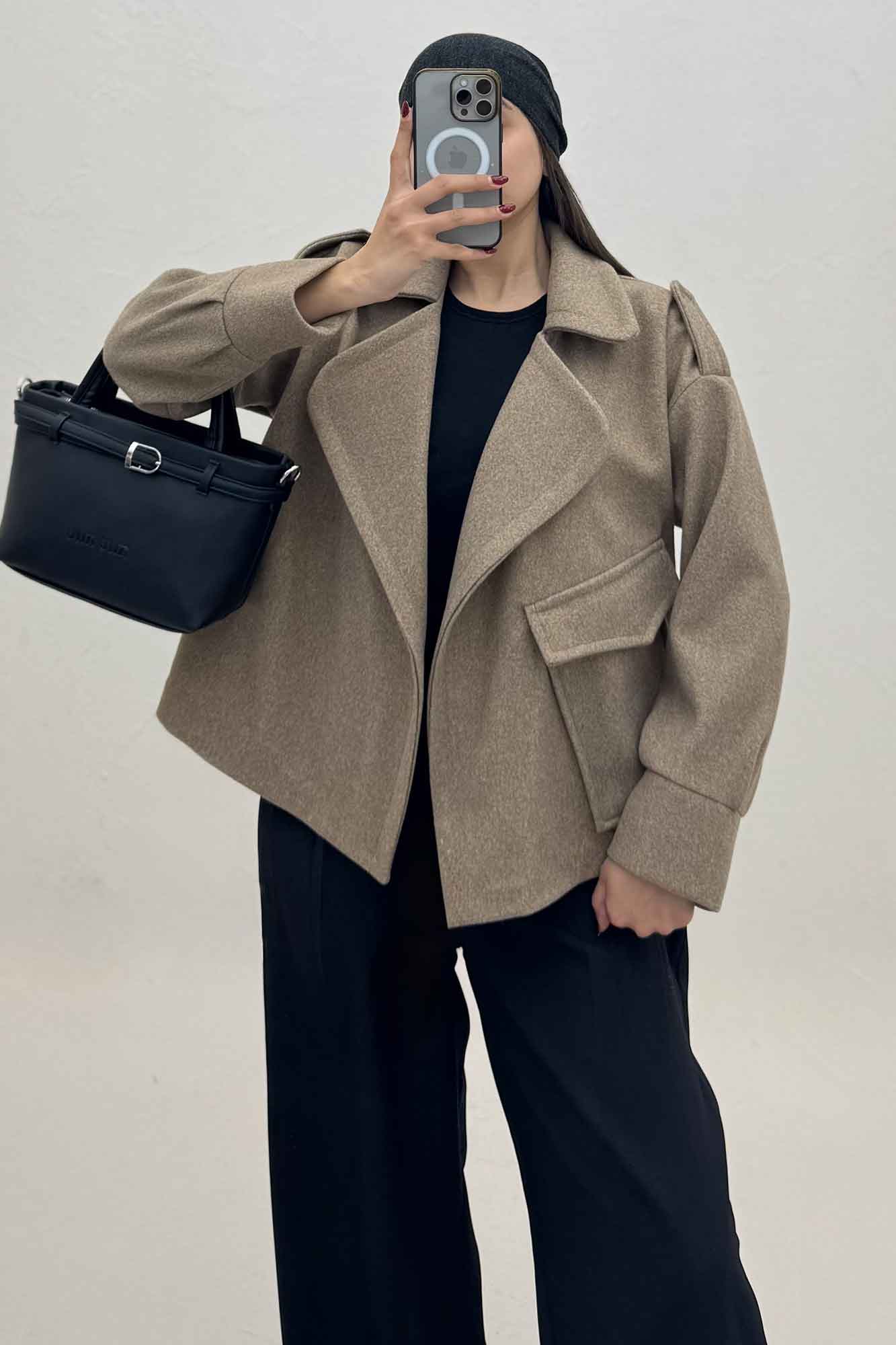 کت یقه ب ب فوتر تک جیب پاکتی (آستردار)