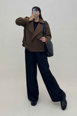 کت یقه ب ب فوتر تک جیب پاکتی (آستردار)