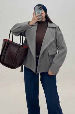 کت یقه ب ب فوتر تک جیب پاکتی (آستردار)