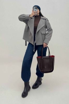 کت یقه ب ب فوتر تک جیب پاکتی (آستردار)