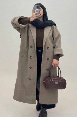 پالتو فوتر بلند آستردار آستین پاکتی