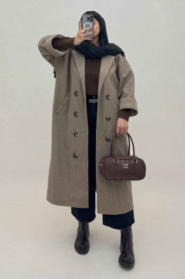 پالتو فوتر بلند آستردار آستین پاکتی