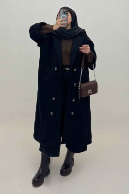 پالتو فوتر بلند آستردار آستین پاکتی