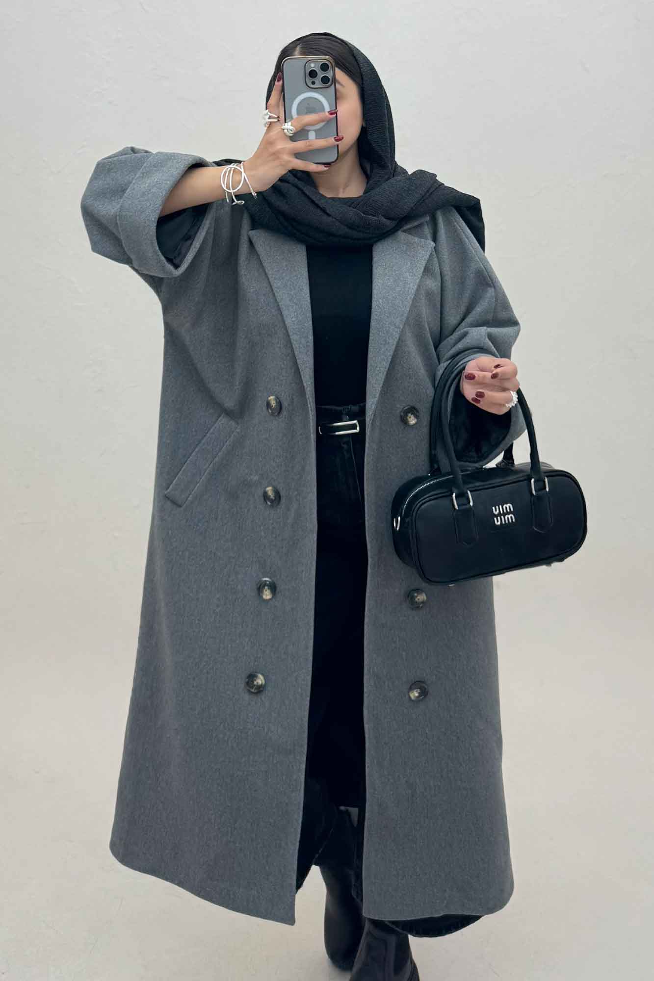 پالتو فوتر بلند آستردار آستین پاکتی