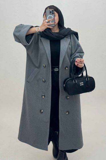 پالتو فوتر بلند آستردار آستین پاکتی