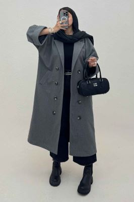 پالتو فوتر بلند آستردار آستین پاکتی