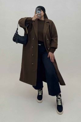 پالتو فوتر بلند آستردار آستین پاکتی