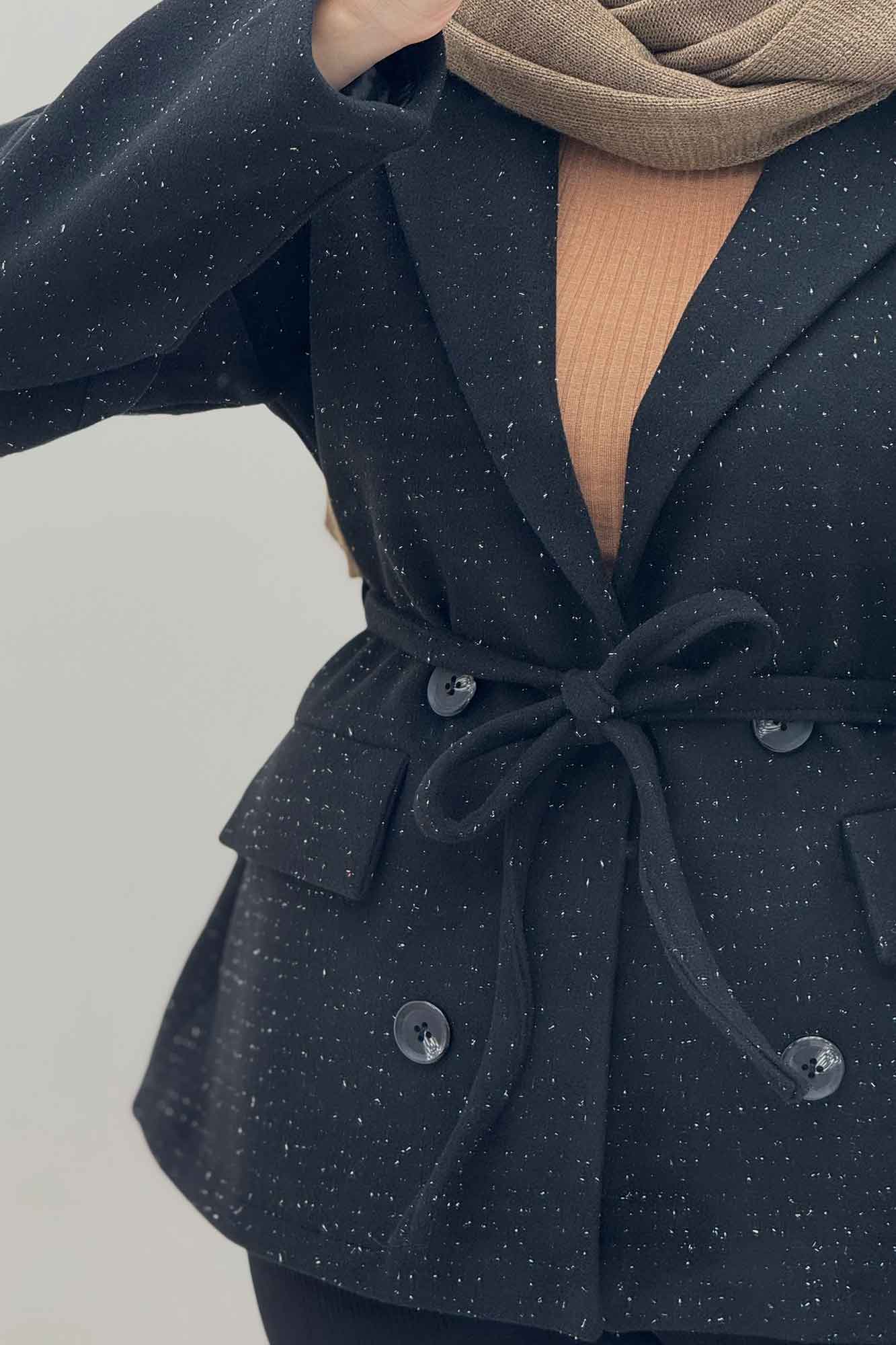 کت فوتر لمه آستردار یقه انگلیسی