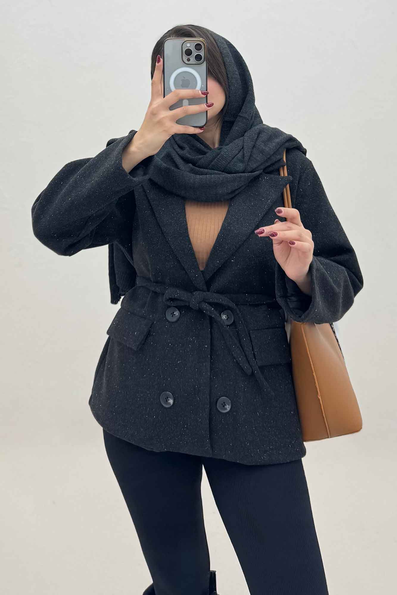 کت فوتر لمه آستردار یقه انگلیسی