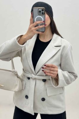 کت فوتر کجراه آستردار کمربنددار