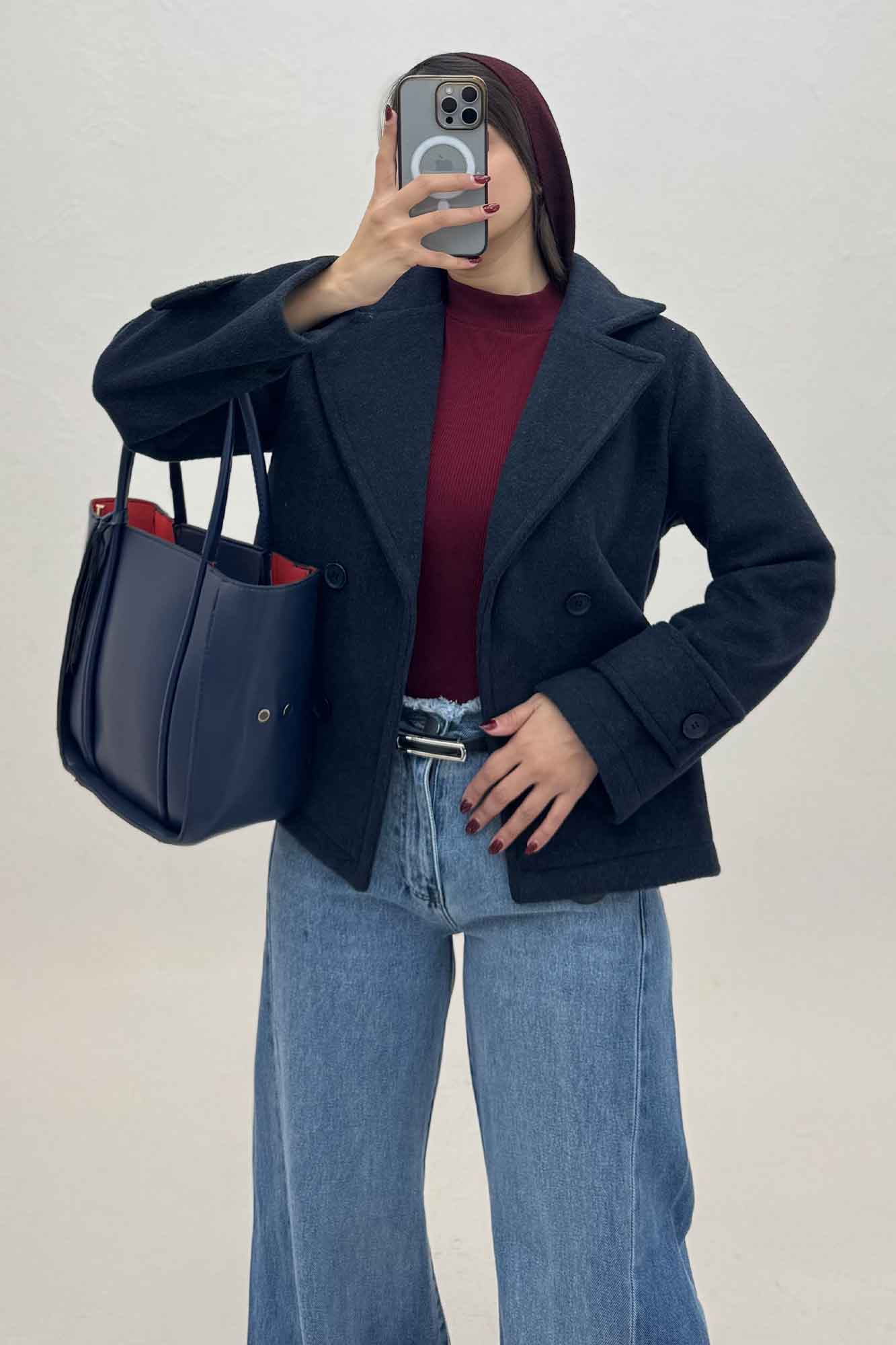 کت فوتر کشمیر آستین بند چهار دکمه