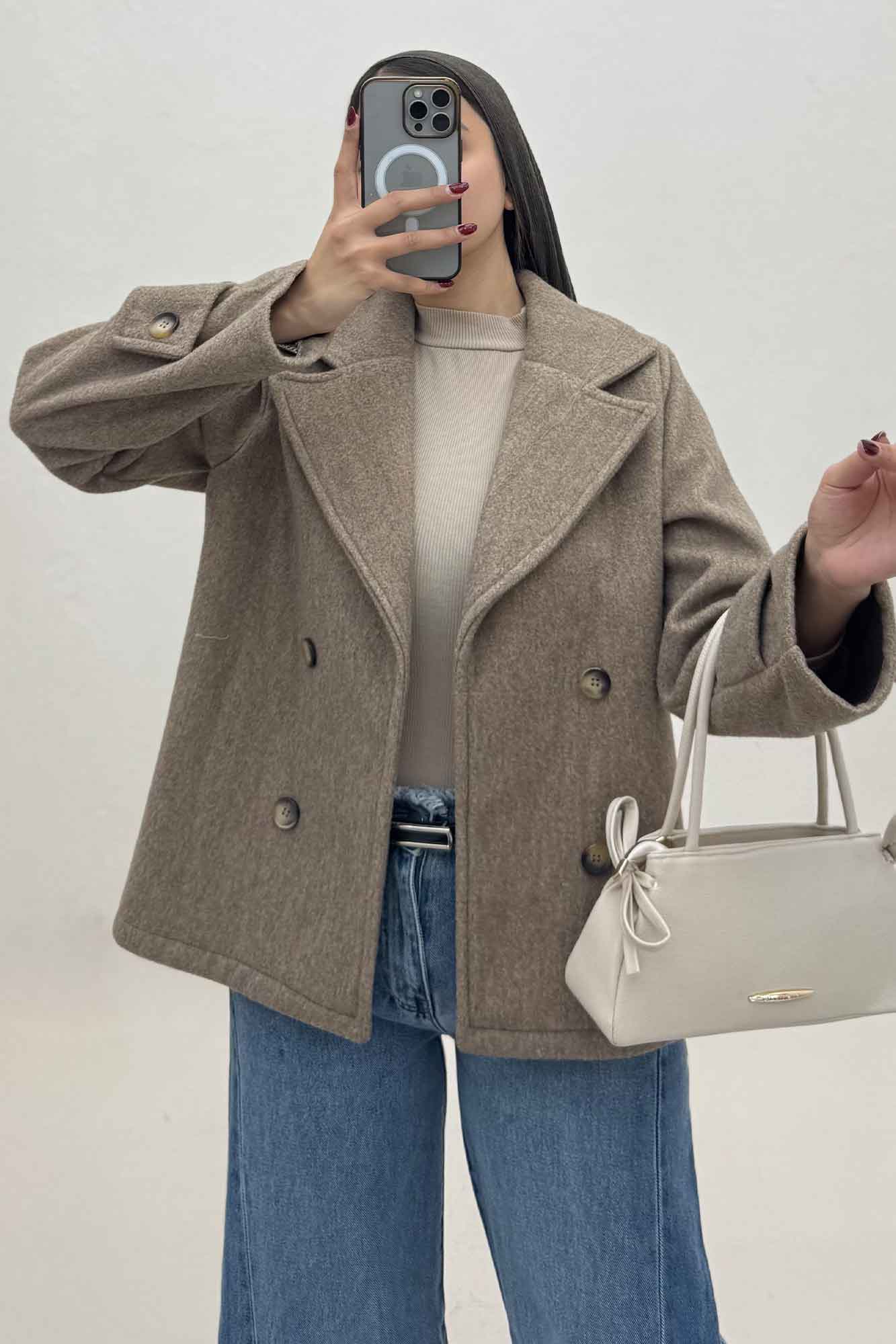 کت فوتر کشمیر آستین بند چهار دکمه