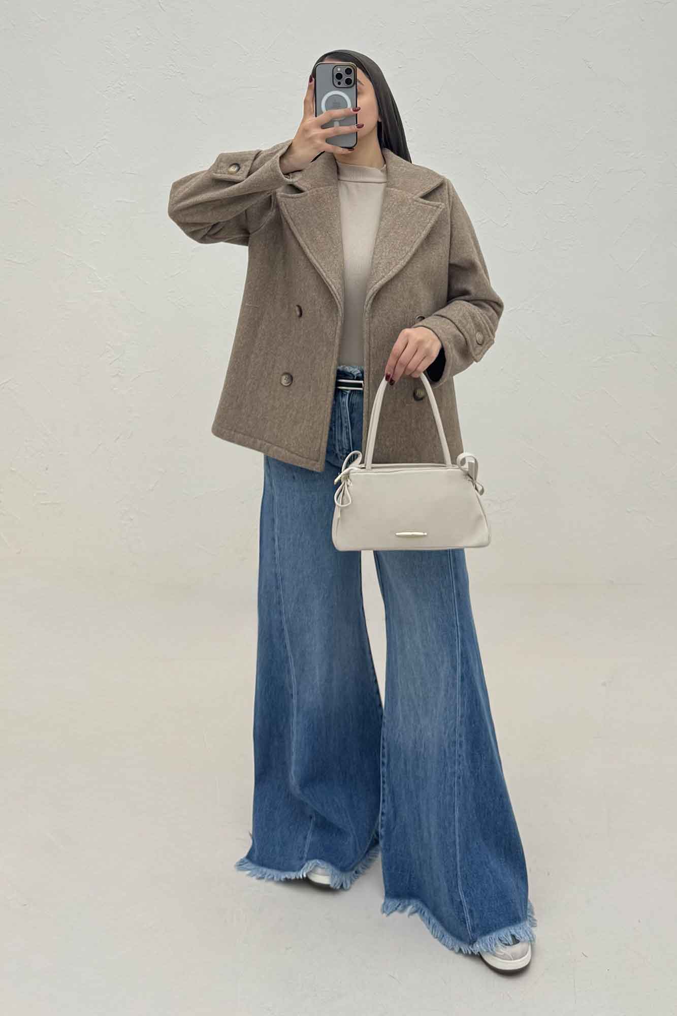 کت فوتر کشمیر آستین بند چهار دکمه