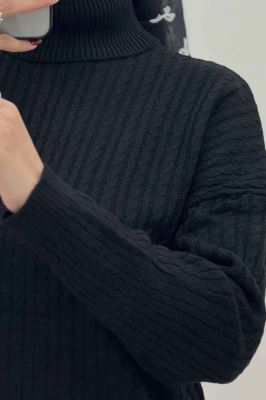 تونیک بافت مارپیچ یقه اسکی