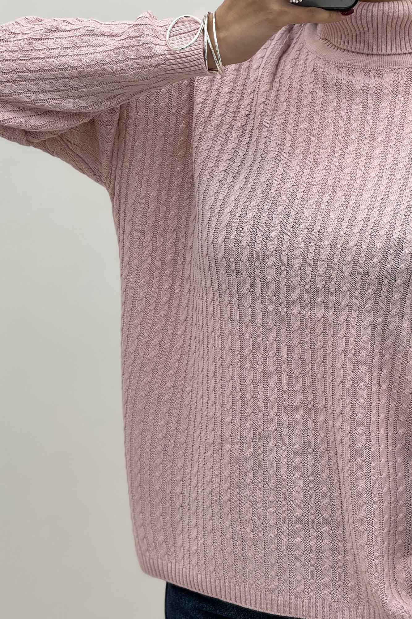 تونیک بافت مارپیچ یقه اسکی