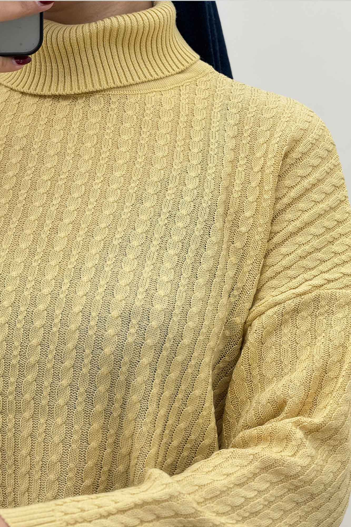 تونیک بافت مارپیچ یقه اسکی