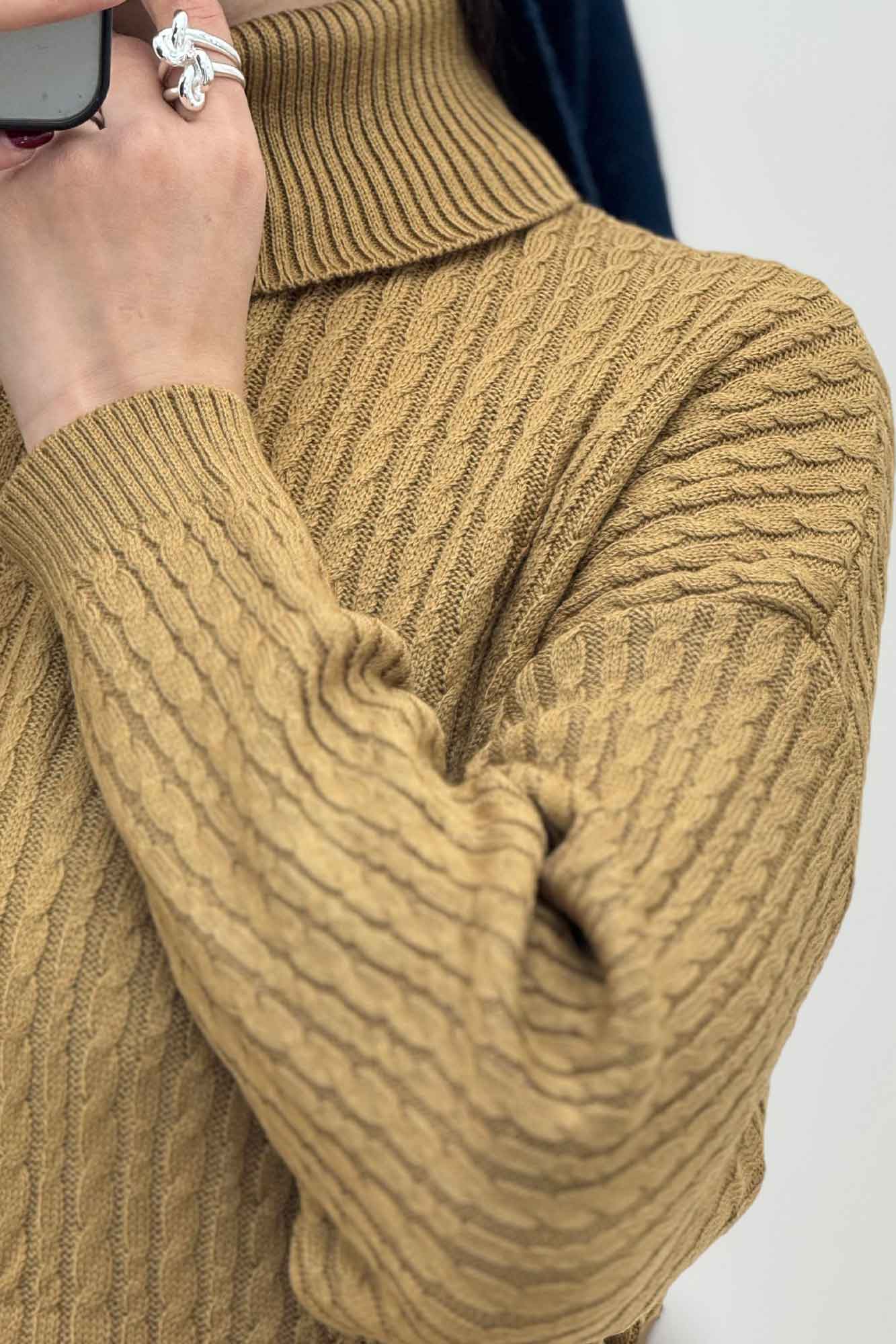 تونیک بافت مارپیچ یقه اسکی