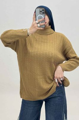 تونیک بافت مارپیچ یقه اسکی