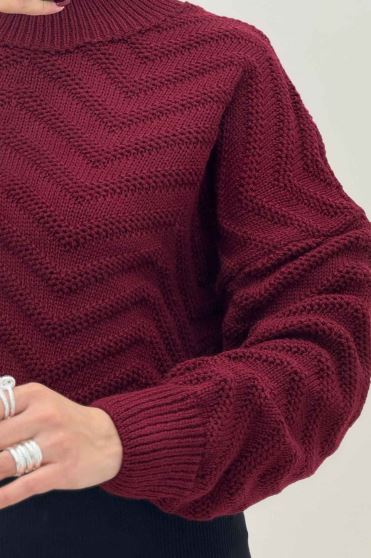 بلوز بافت یقه سه سانت طرح زیگزاگ کد 511