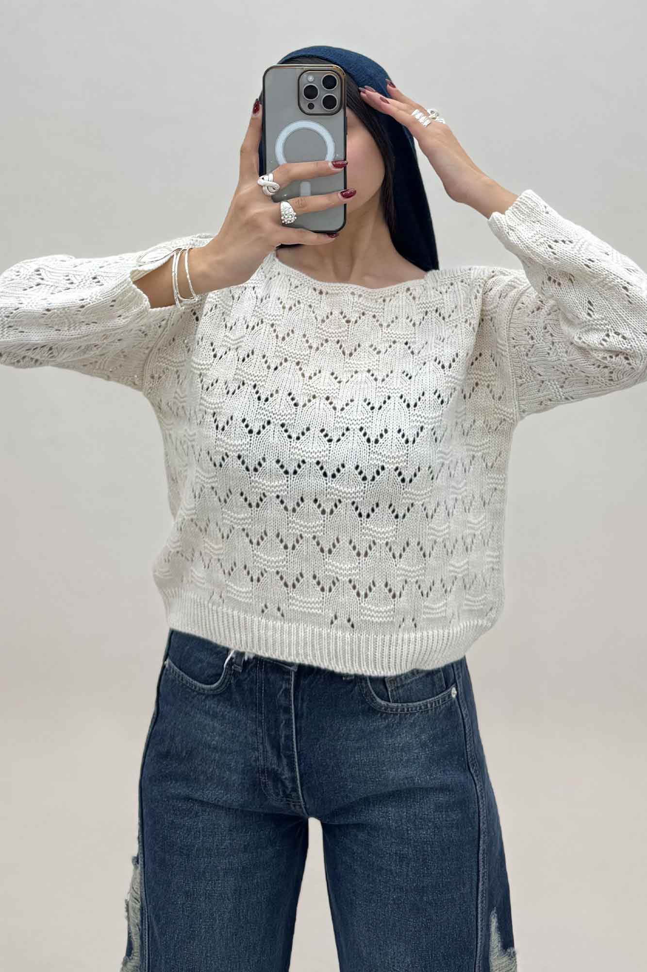 بلوز بافت طرح دار کد 126