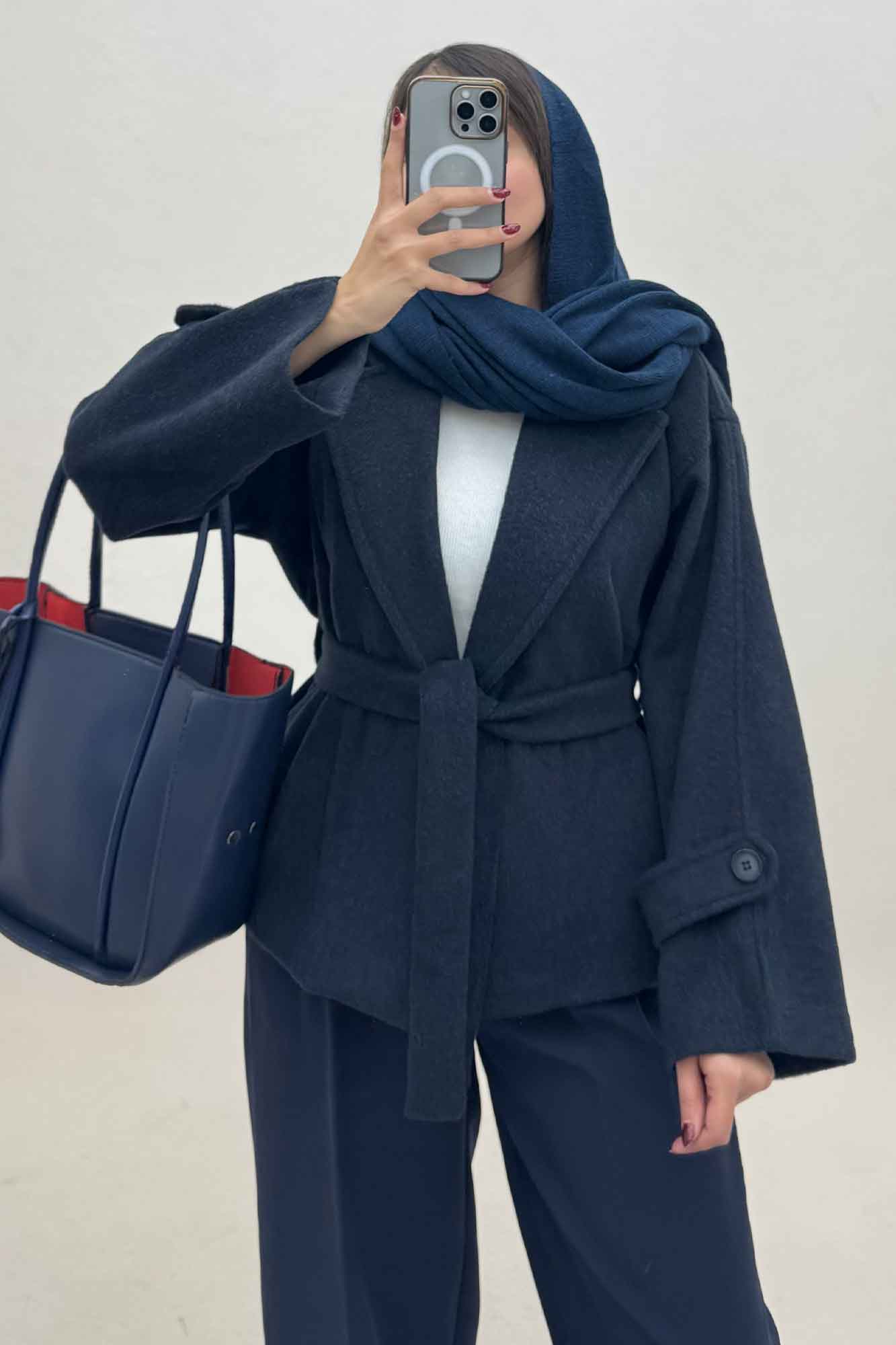 کت فوتر کشمیر کمربنددار