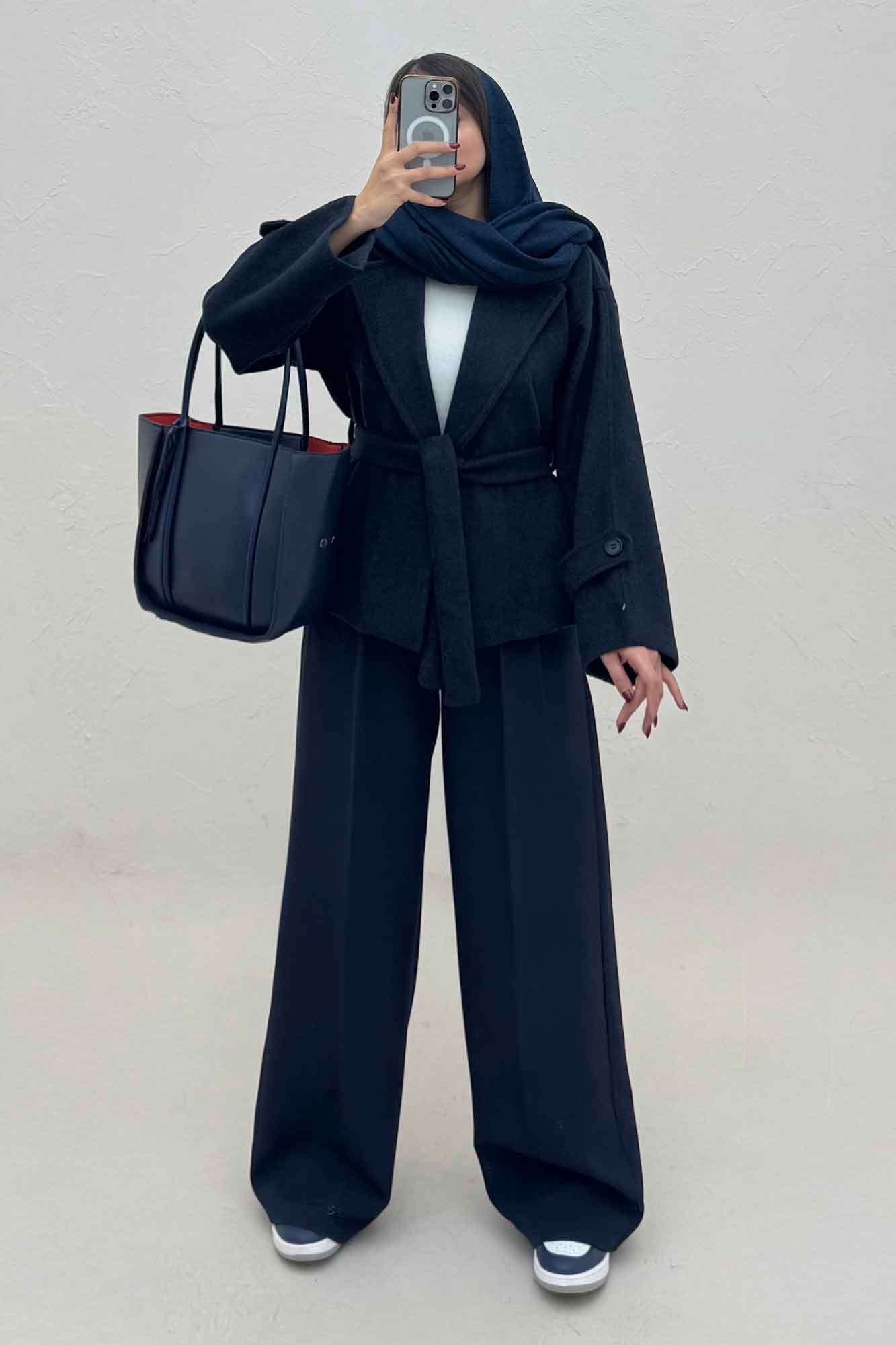 کت فوتر کشمیر کمربنددار