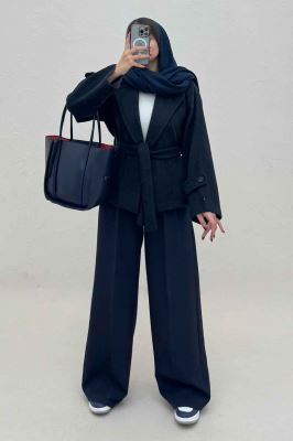 کت فوتر کشمیر کمربنددار