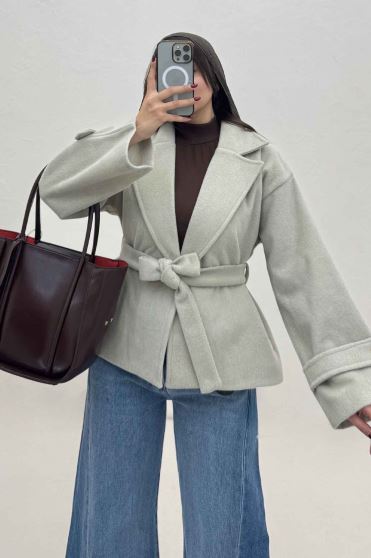 کت فوتر کشمیر کمربنددار