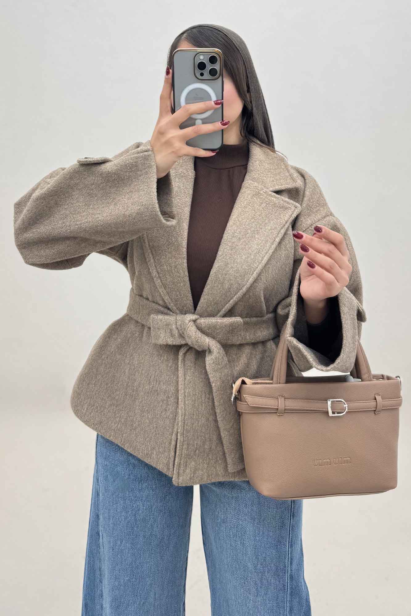 کت فوتر کشمیر کمربنددار