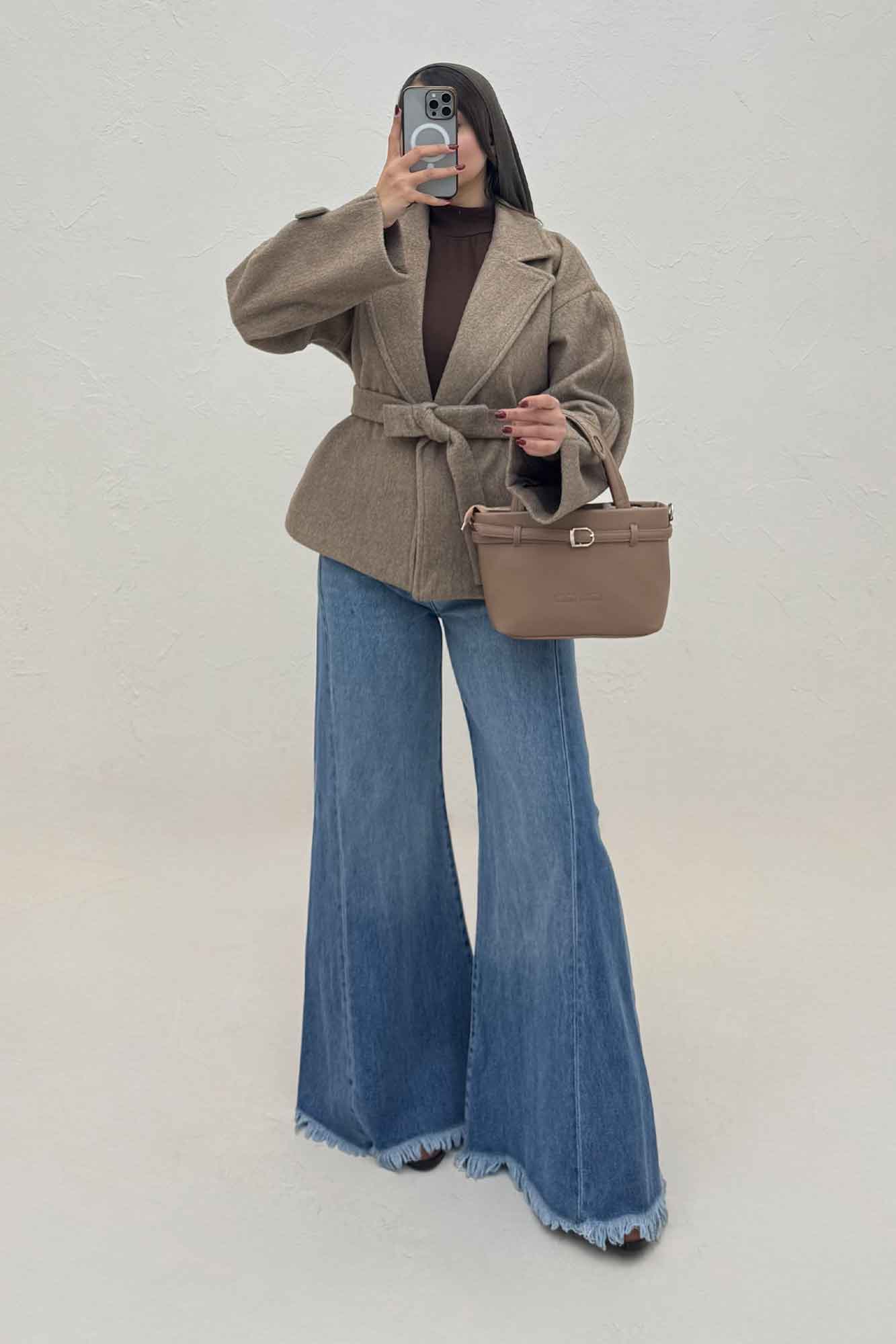 کت فوتر کشمیر کمربنددار