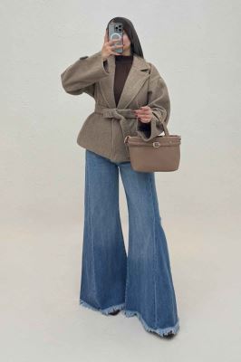 کت فوتر کشمیر کمربنددار