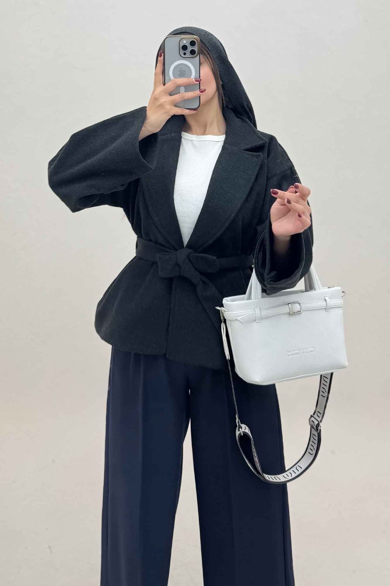 کت فوتر کشمیر کمربنددار