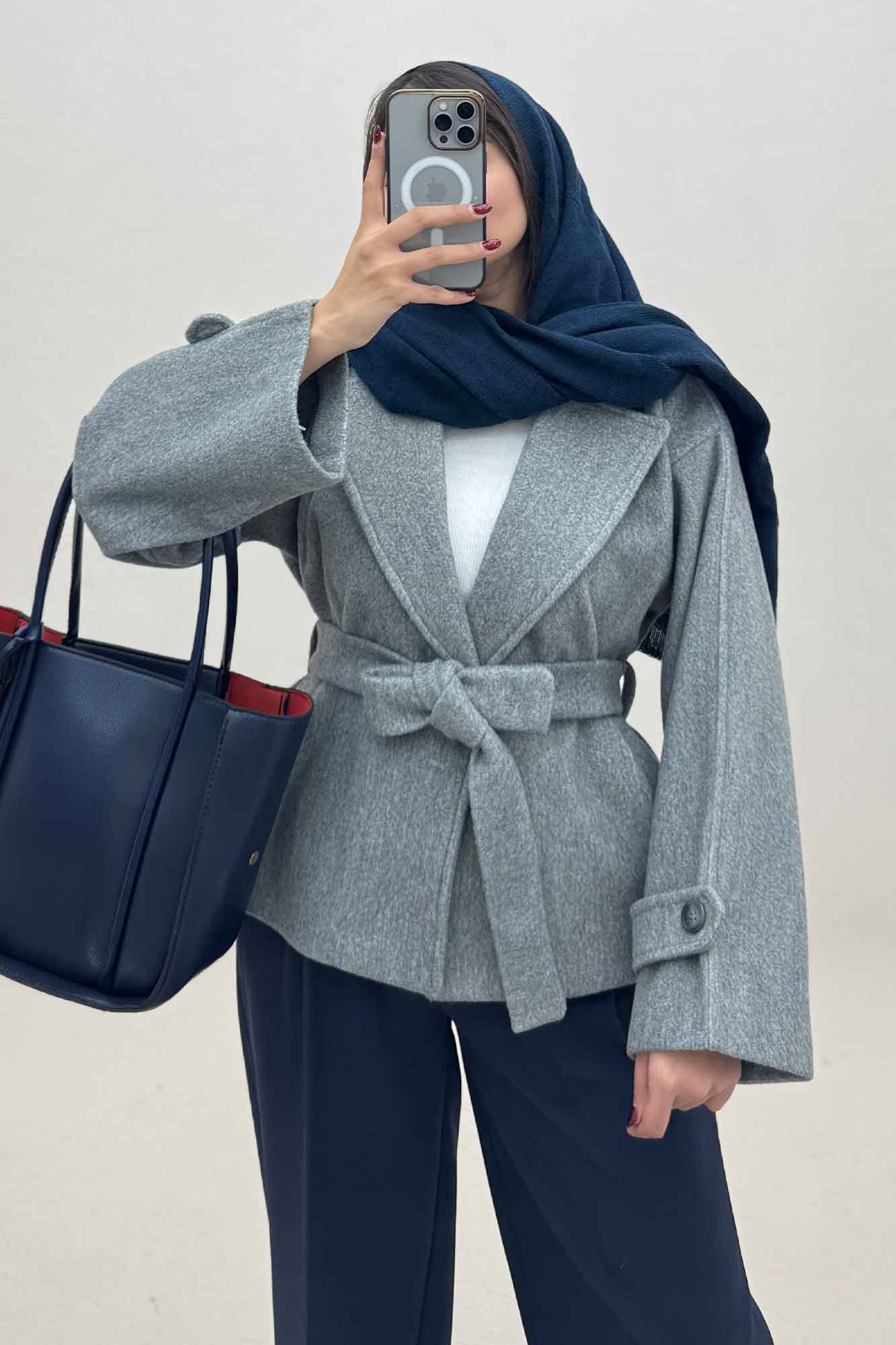 کت فوتر کشمیر کمربنددار