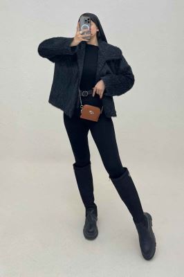 کت خز شاینی آستردار یقه آرشال