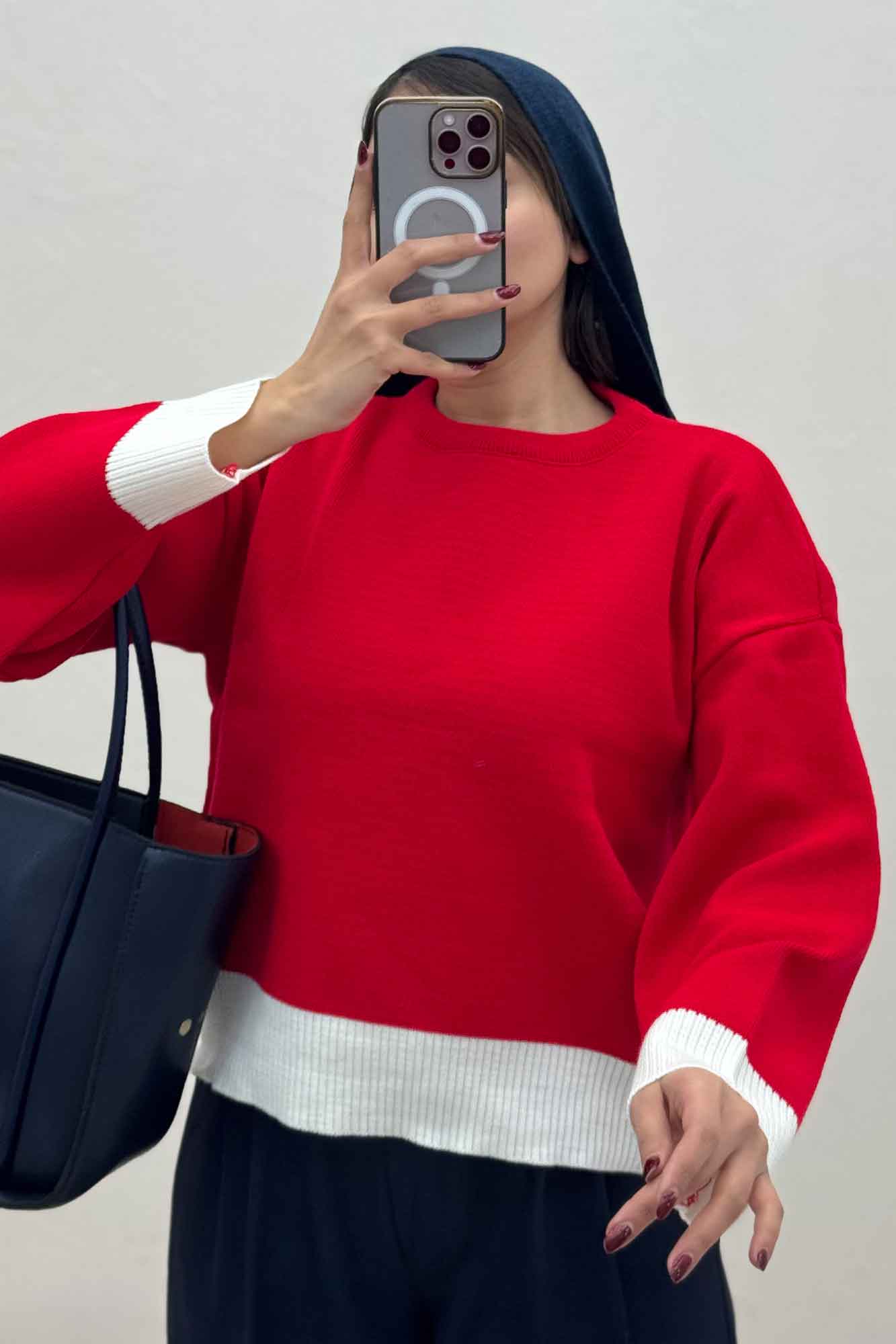 بلوز بافت یلدایی پایین سفید