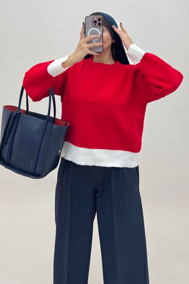 بلوز بافت یلدایی پایین سفید