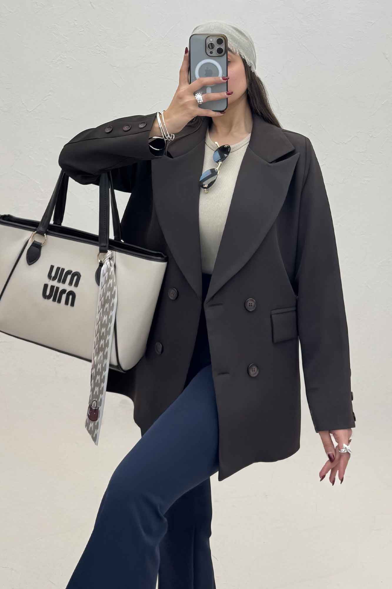 کت مازراتی یقه انگلیسی سر آستین دکمه