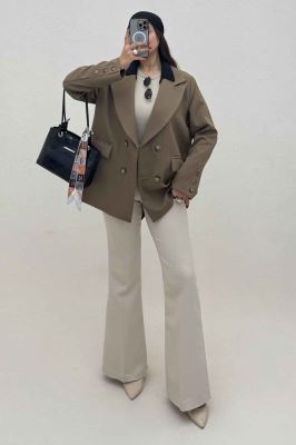 کت مازراتی یقه انگلیسی سر آستین دکمه