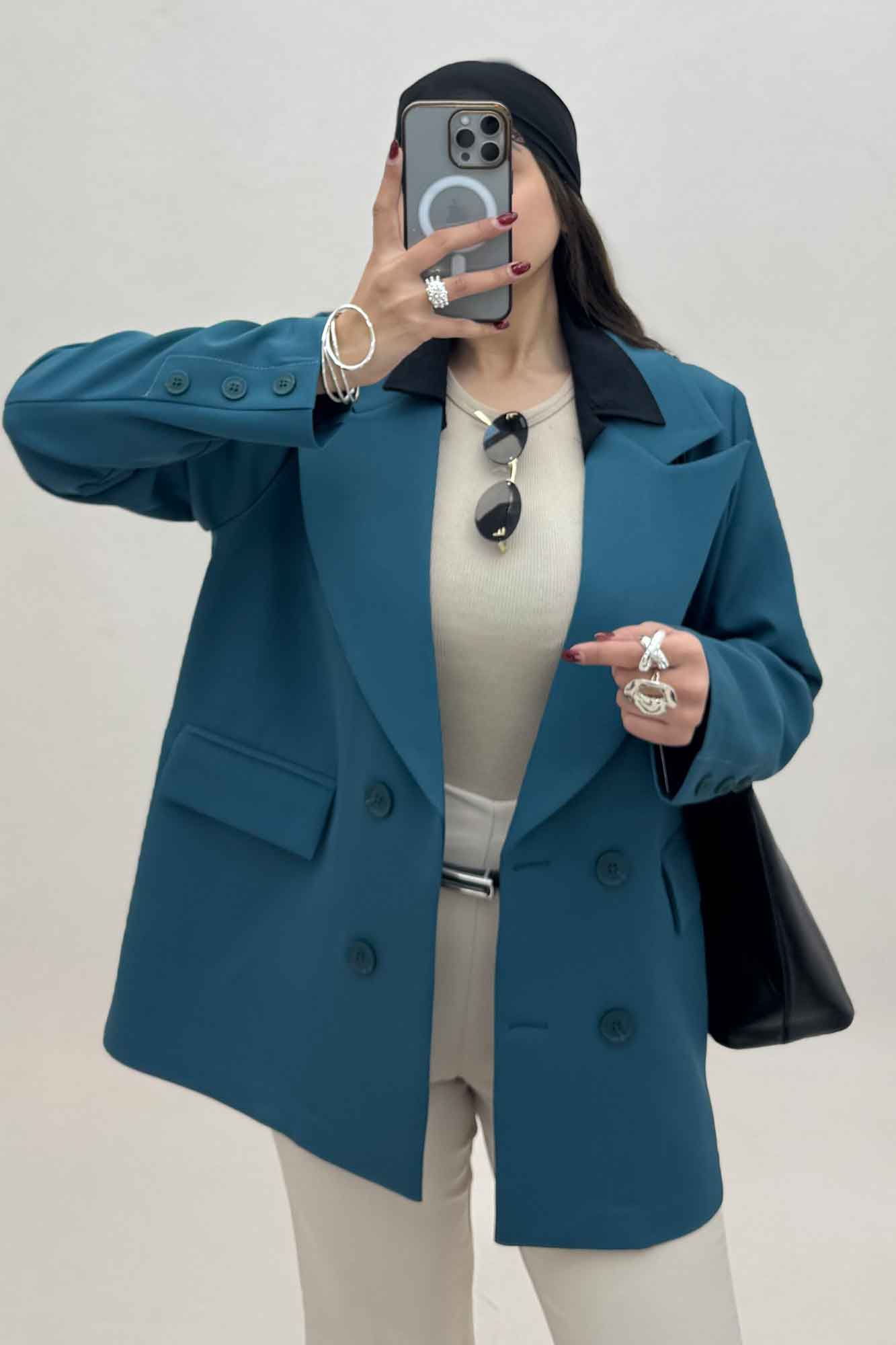 کت مازراتی یقه انگلیسی سر آستین دکمه