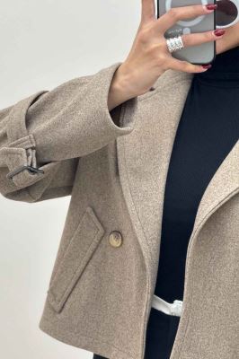 کت فوتر یقه انگلیسی آستین سگک PRADAS