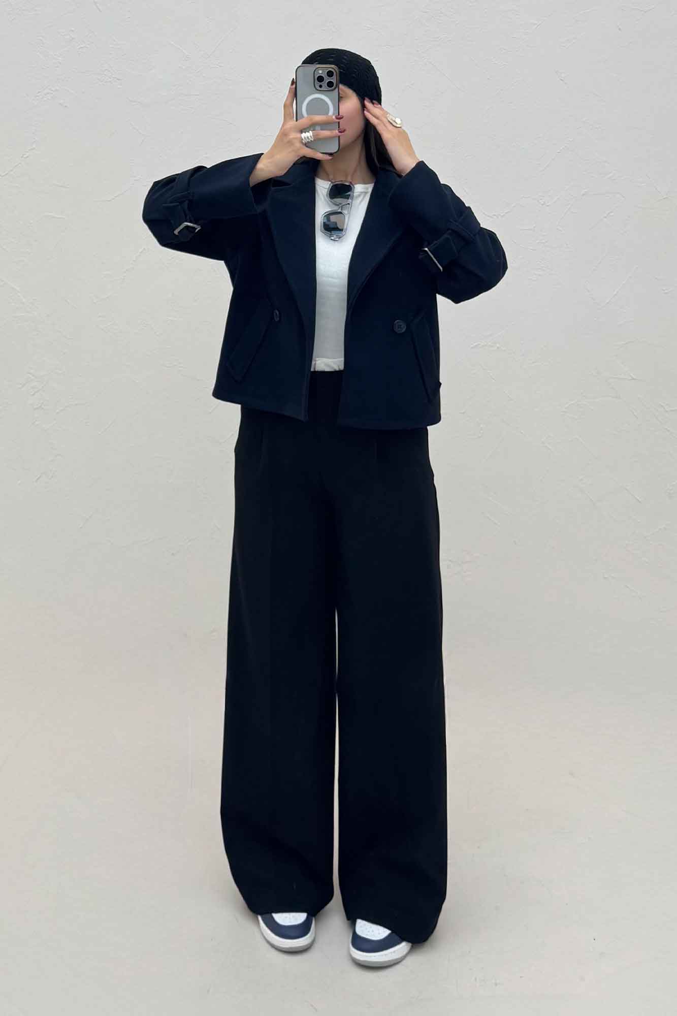 کت فوتر یقه انگلیسی آستین سگک PRADAS