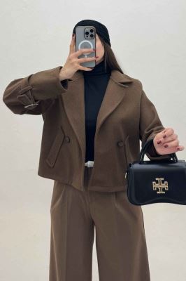 کت فوتر یقه انگلیسی آستین سگک PRADAS